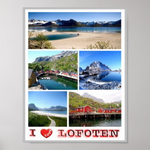 Lofoten - I Liebe - Norwegen - Poster