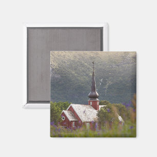 Lofoten-Inseln Flakstad Kirche Magnet