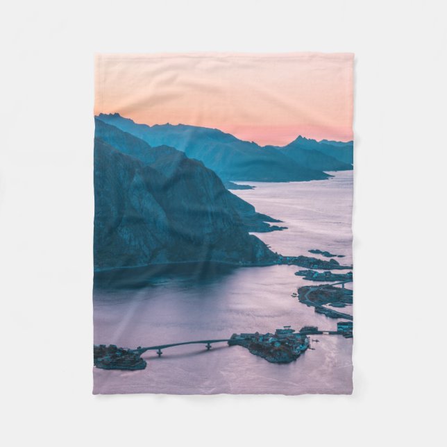 Lofoten Inseln Norwegen Fleecedecke (Vorderseite)
