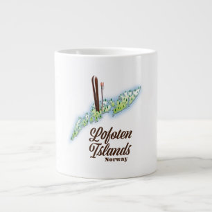 Lofoten-Inseln, Norwegen Skiplakat. Jumbo-Tasse