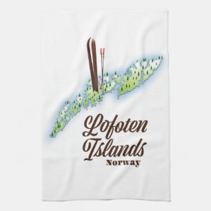 Lofoten Inseln, Norwegisches Skipposter. Geschirrtuch