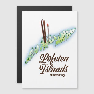 Lofoten Inseln, Norwegisches Skipposter. Magnetkarte