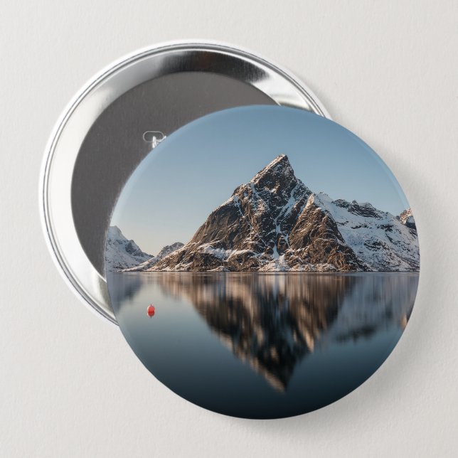 Lofoten Landscape Foto Button (Vorne & Hinten)