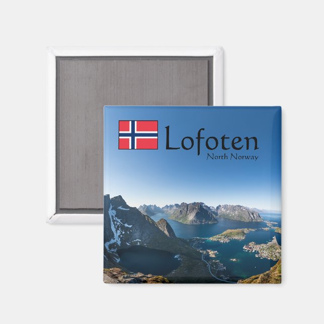 Lofoten Norwegen Magnet (Vorderseite/Rückseite)
