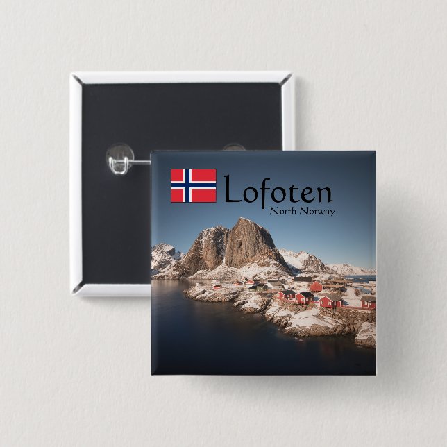 Lofoten Norwegen Souvenir Button (Vorne & Hinten)