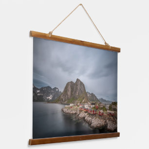 Lofoten Norwegen Wandteppich Mit Holzrahmen