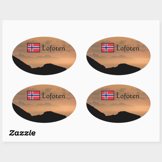 Lofoten Ovaler Aufkleber (Blatt)
