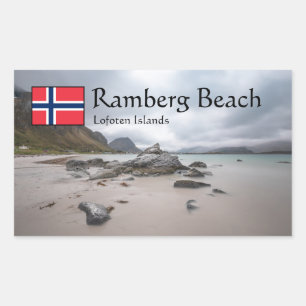 Lofoten Ramberg Beach Rechteckiger Aufkleber