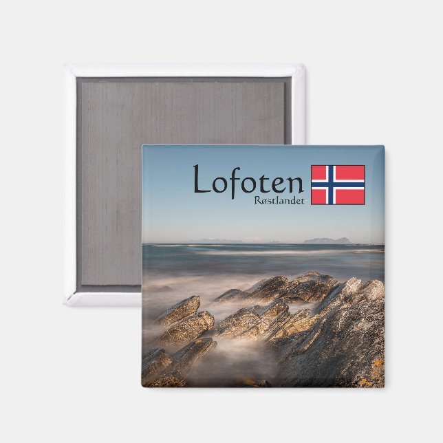 Lofoten Rost Souvenir Magnet (Vorderseite/Rückseite)