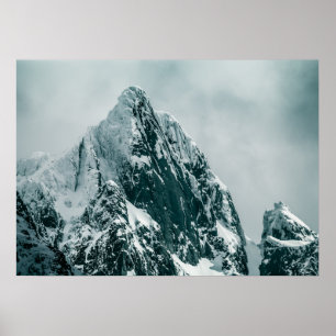 Lofoten Winter Mountain Nature Foto Poster