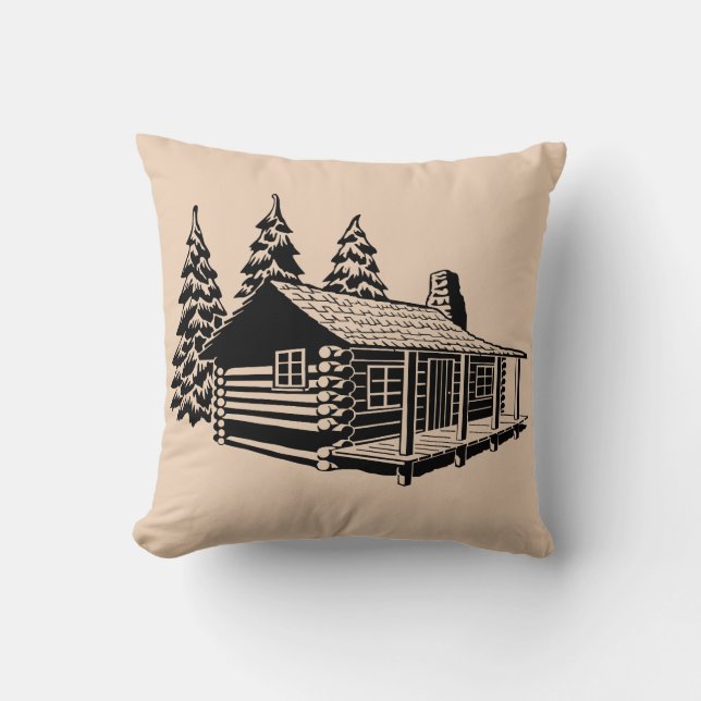 LOG CABIN ART THROW PILLOW KISSEN (Vorderseite)