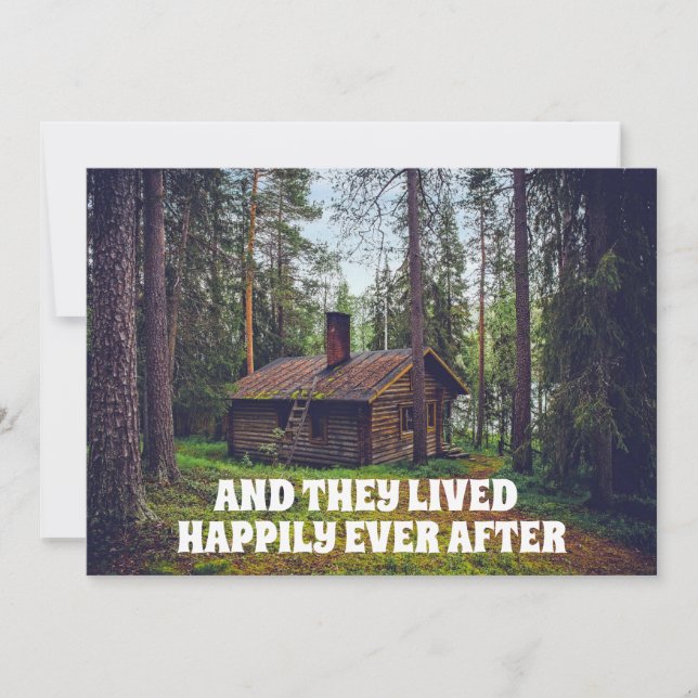 LOG CABIN IST JE NACH DEN ERSUCHUNGEN GLÜCKLICH EINLADUNG (Vorderseite)