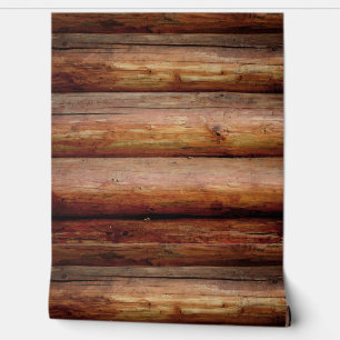 LOG CABIN PEED UND STICK WALLPAPIER TAPETE