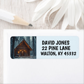 LOG CABIN SNOW RETURN ADDRESS LABELS