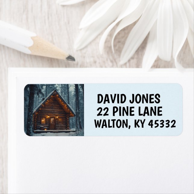 LOG CABIN SNOW RETURN ADDRESS LABELS (Insitu)