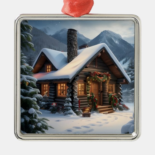 Log Cabin Weihnachtsschmuck (Vorne)