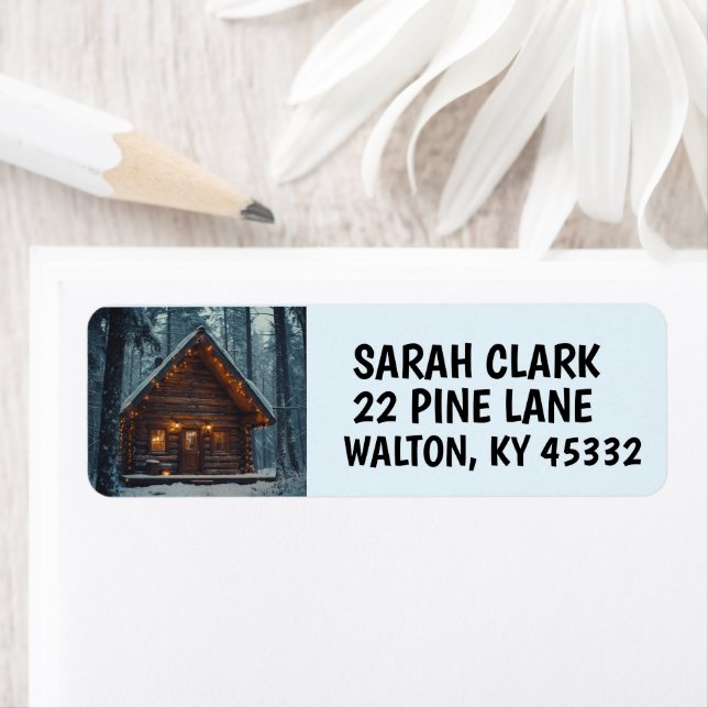 LOG CABIN WINTER RETURN ADDRESS LABELS (Insitu)