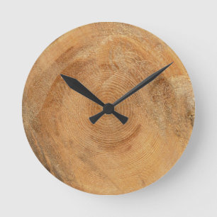 LOG   Holzringe Runde Wanduhr