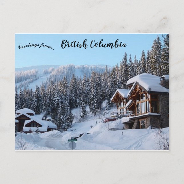 Log-Zuhause in British Columbia Kanada Postkarte (Vorderseite)