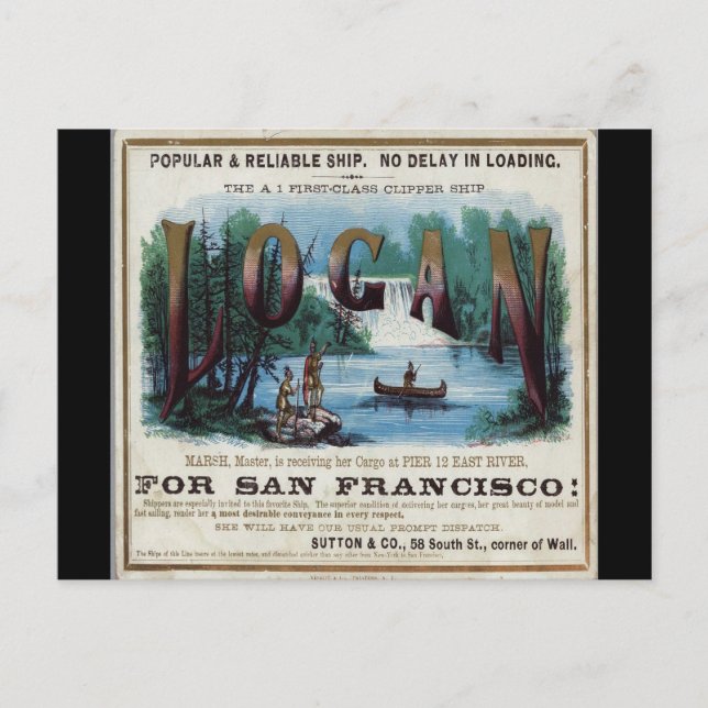 Logan Clipper Sailing Postkarte (Vorderseite)