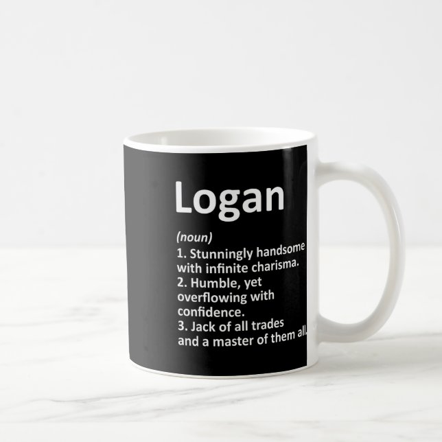 Logan Definition Personalisiert Name Funny Birthda Kaffeetasse (Rechts)
