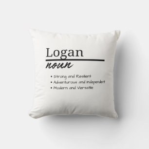 Logan, Definition Personalisierter Name Junge Kissen
