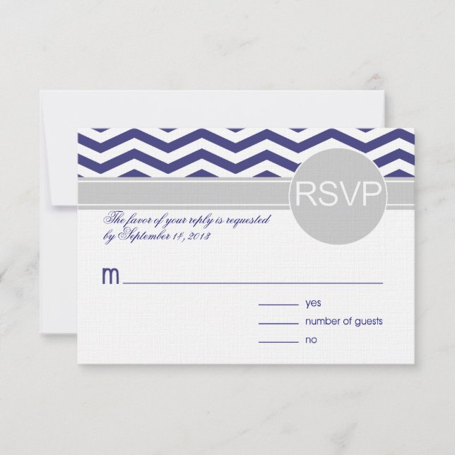 Logan & Derek UAWG | Marine grau LINEN PAPER RSVP Karte (Vorderseite)