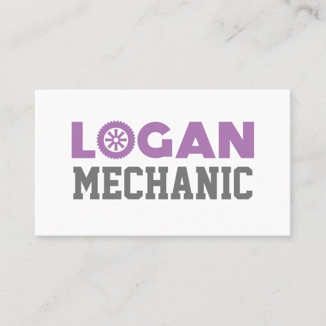 Logan Mechanic Business Card Visitenkarte (Vorderseite)