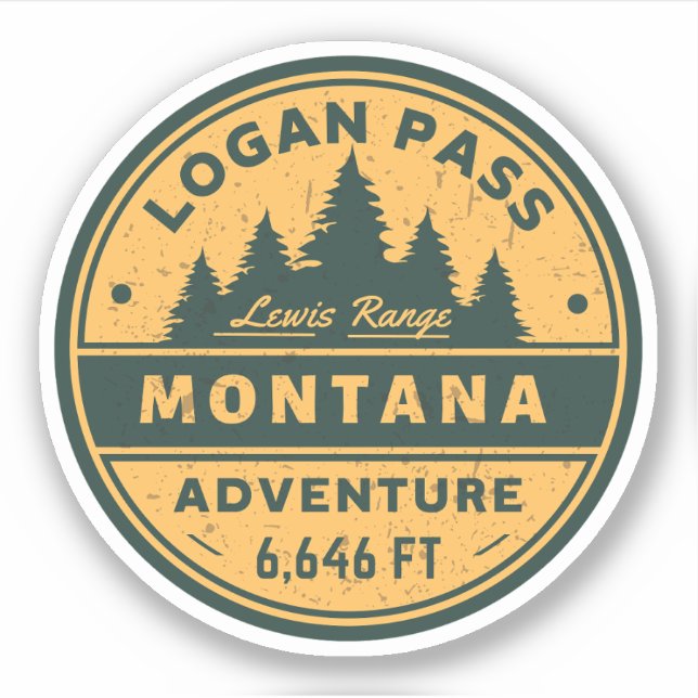 Logan Pass Wandern, Montana Alp Pass Aufkleber (Vorderseite)