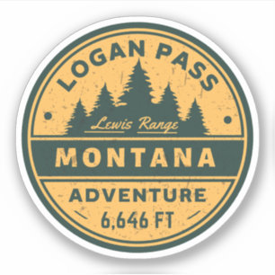 Logan Pass Wanderung, Montana Alpenpass Aufkleber