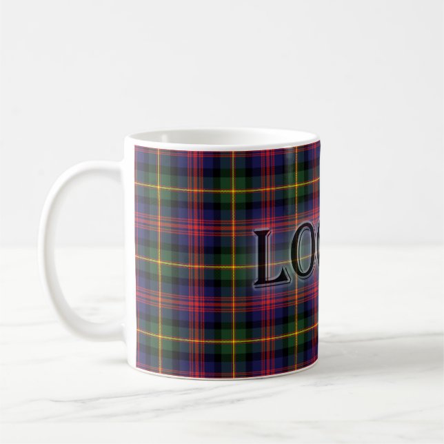  Logan Tartan mit dem Nachnamen Kaffeetasse (Links)
