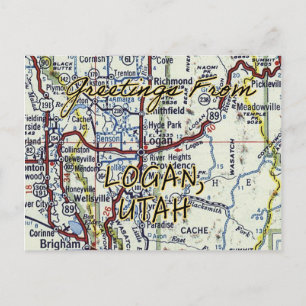 Logan Utah Vintage Karte