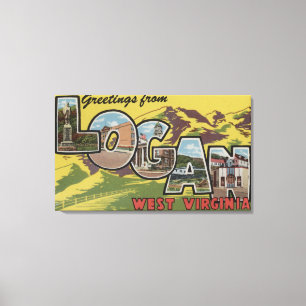 Logan, West Virginia - große Buchstabe-Szenen Leinwanddruck