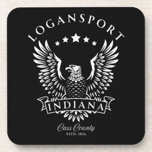 Logansport Cass Landkreis Indiana Vintager Adler Getränkeuntersetzer