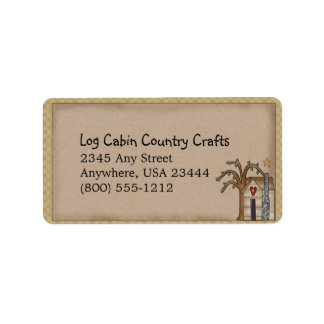 Logbuch-Kabine Rustiksches primitives Länderlabel Adressaufkleber