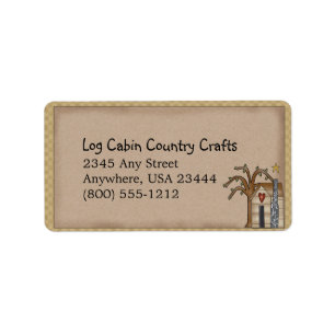 Logbuch-Kabine Rustiksches primitives Länderlabel Adressaufkleber