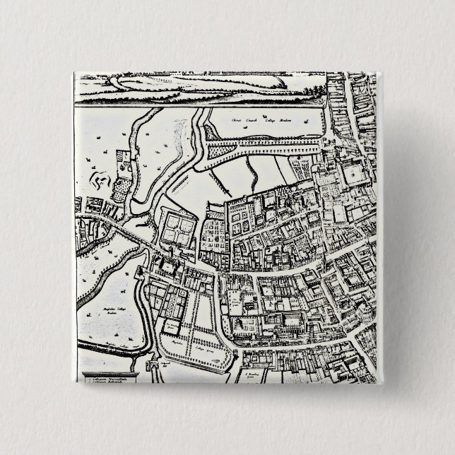 Loggans Karte von Oxford, Ostblatt Button (Vorderseite)