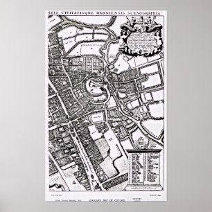 Loggans Karte von Oxford, Western-Blatt Poster