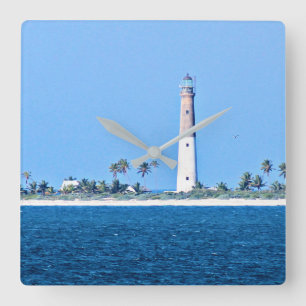 Loggerhead Key Lighthouse, Dry Tortugas Florida Quadratische Wanduhr