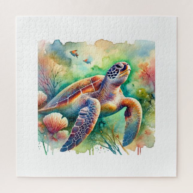 Loggerhead Sea Turtle 010824AREF108 - Watercolor (Vertikal)