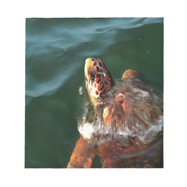 Loggerhead Sea Turtle Artistic Portrait Notizblock (Vorderseite)