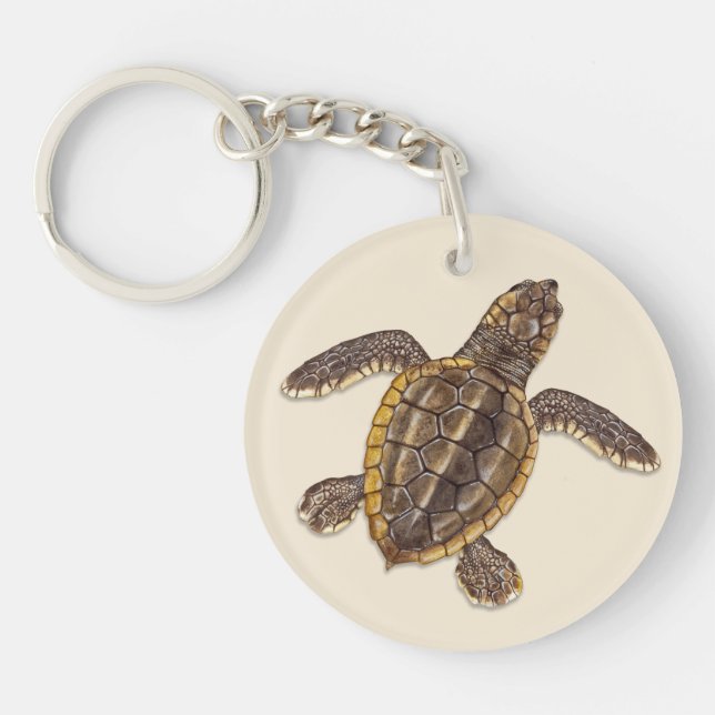 Loggerhead Sea Turtle Hatchling Keychain Schlüsselanhänger (Vorderseite)