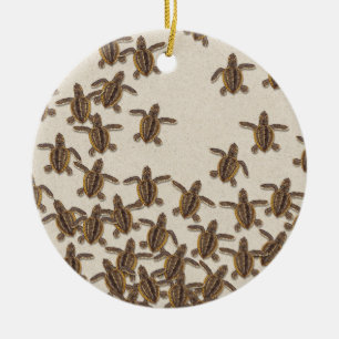 Loggerhead Sea Turtle Hatchlings Keramik Ornament