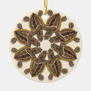 Loggerhead Sea Turtle Hatchlings Melamine Plate Ce Keramik Ornament