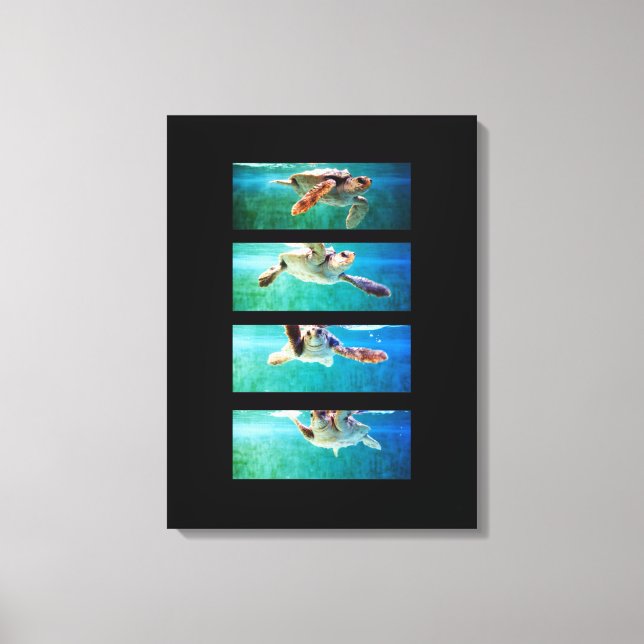 Loggerhead Sea Turtle Study Wrapped Canvas Leinwanddruck (Vorderseite)