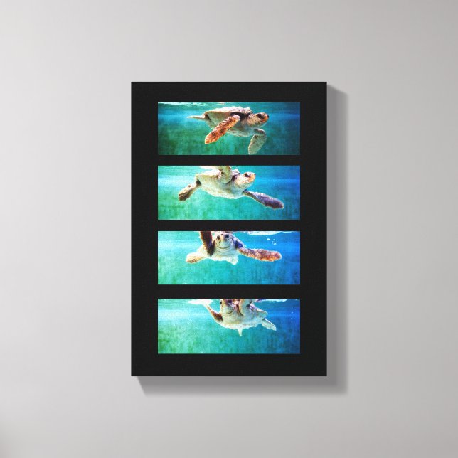 Loggerhead Sea Turtle Study Wrapped Canvas Leinwanddruck (Vorderseite)