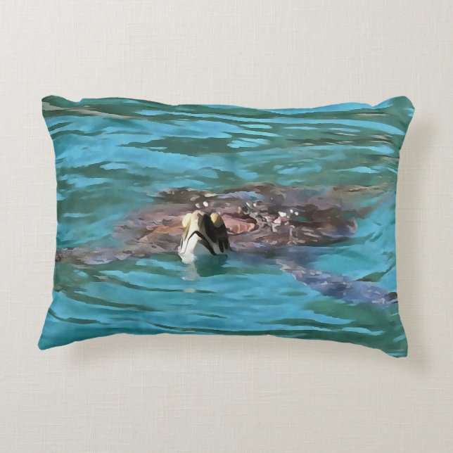 Loggerhead Sea Turtle Wildlife Art Dekokissen (Rückseite)