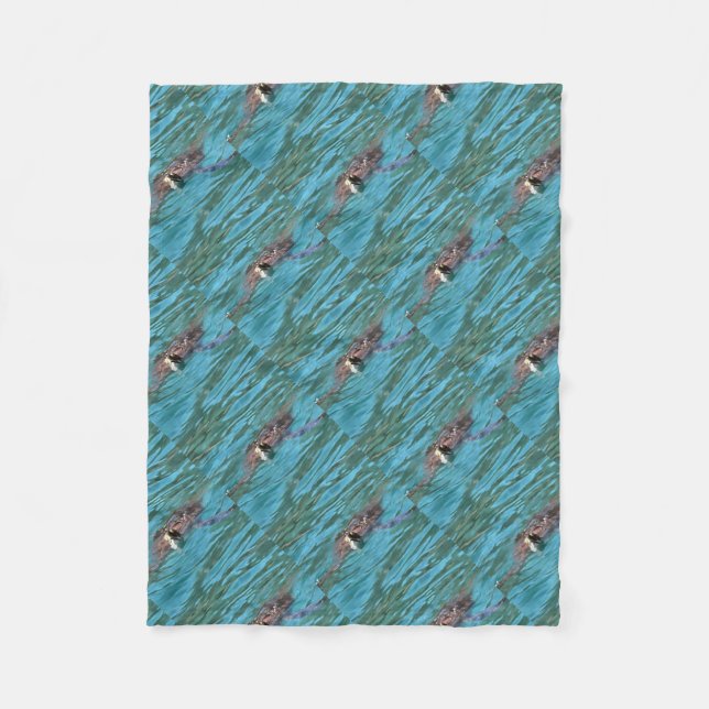 Loggerhead Sea Turtle Wildlife Art Fleecedecke (Vorderseite)