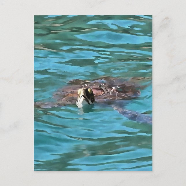 Loggerhead Sea Turtle Wildlife Art Postkarte (Vorderseite)