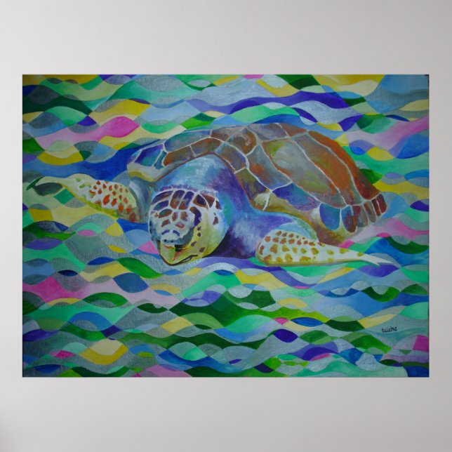 Loggerhead Turtle Colorado Art Poster (Vorne)